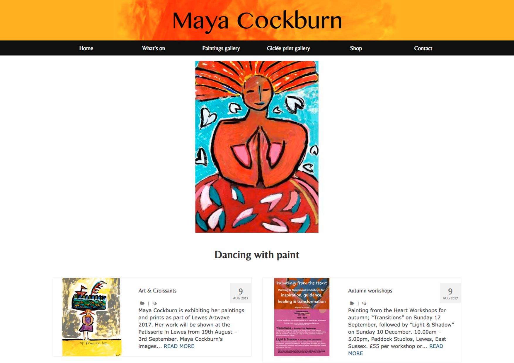 Maya Cockburn dancing with paint